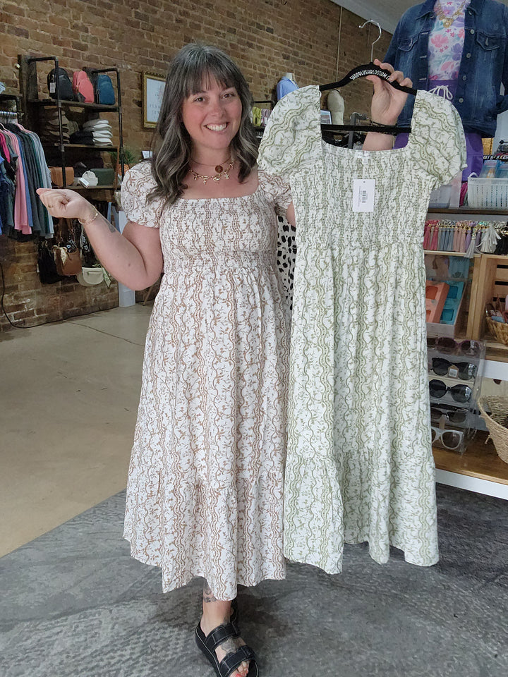 Floral Smocked Puff Sleeve Dress