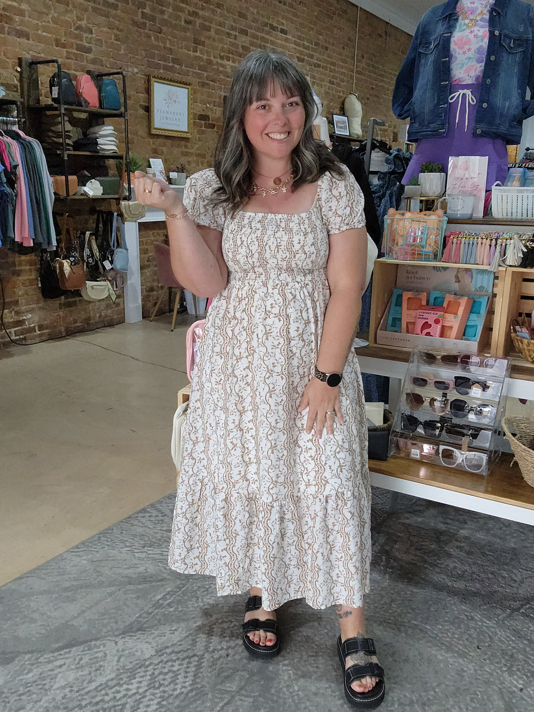 Floral Smocked Puff Sleeve Dress
