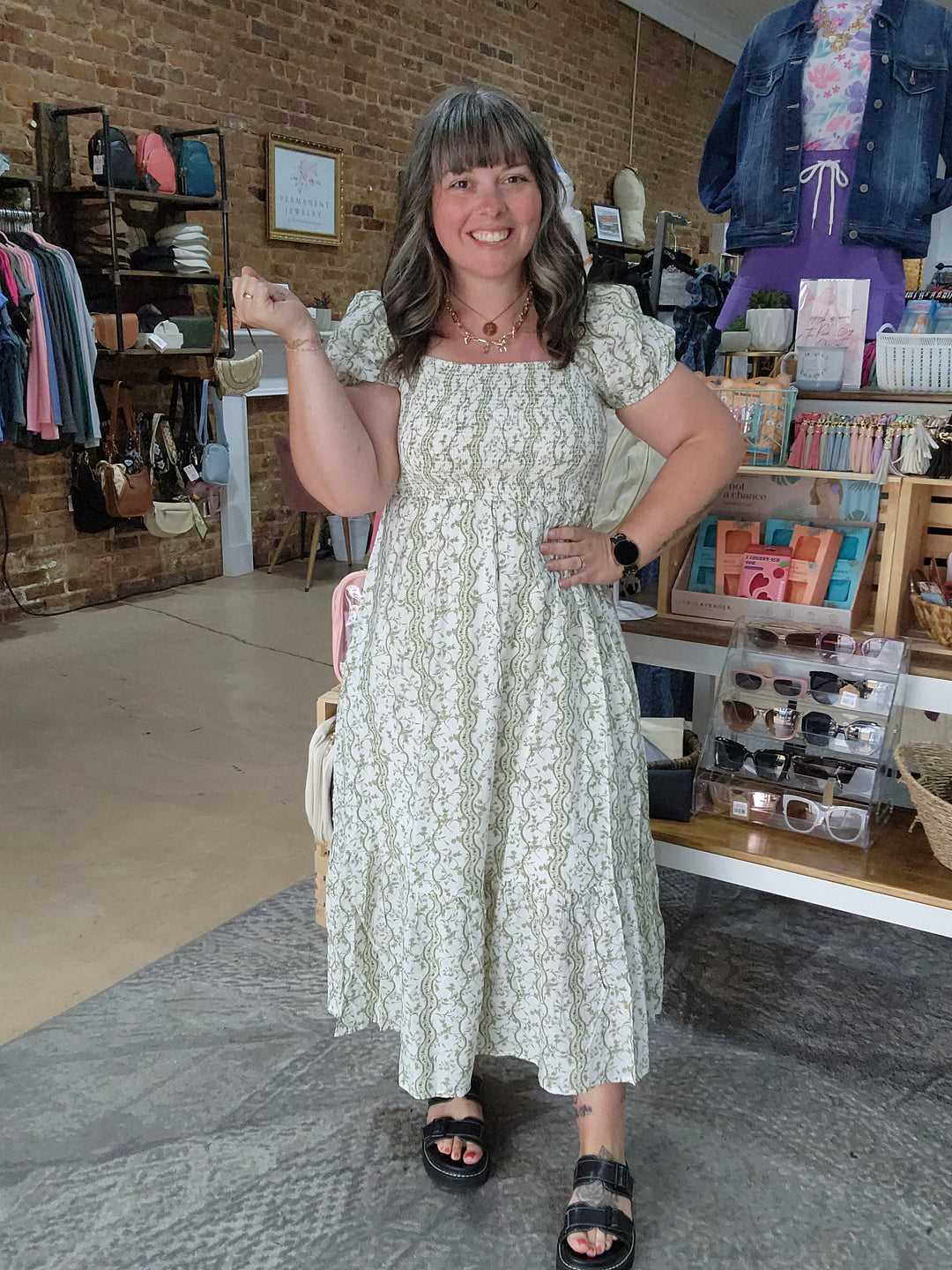 Floral Smocked Puff Sleeve Dress