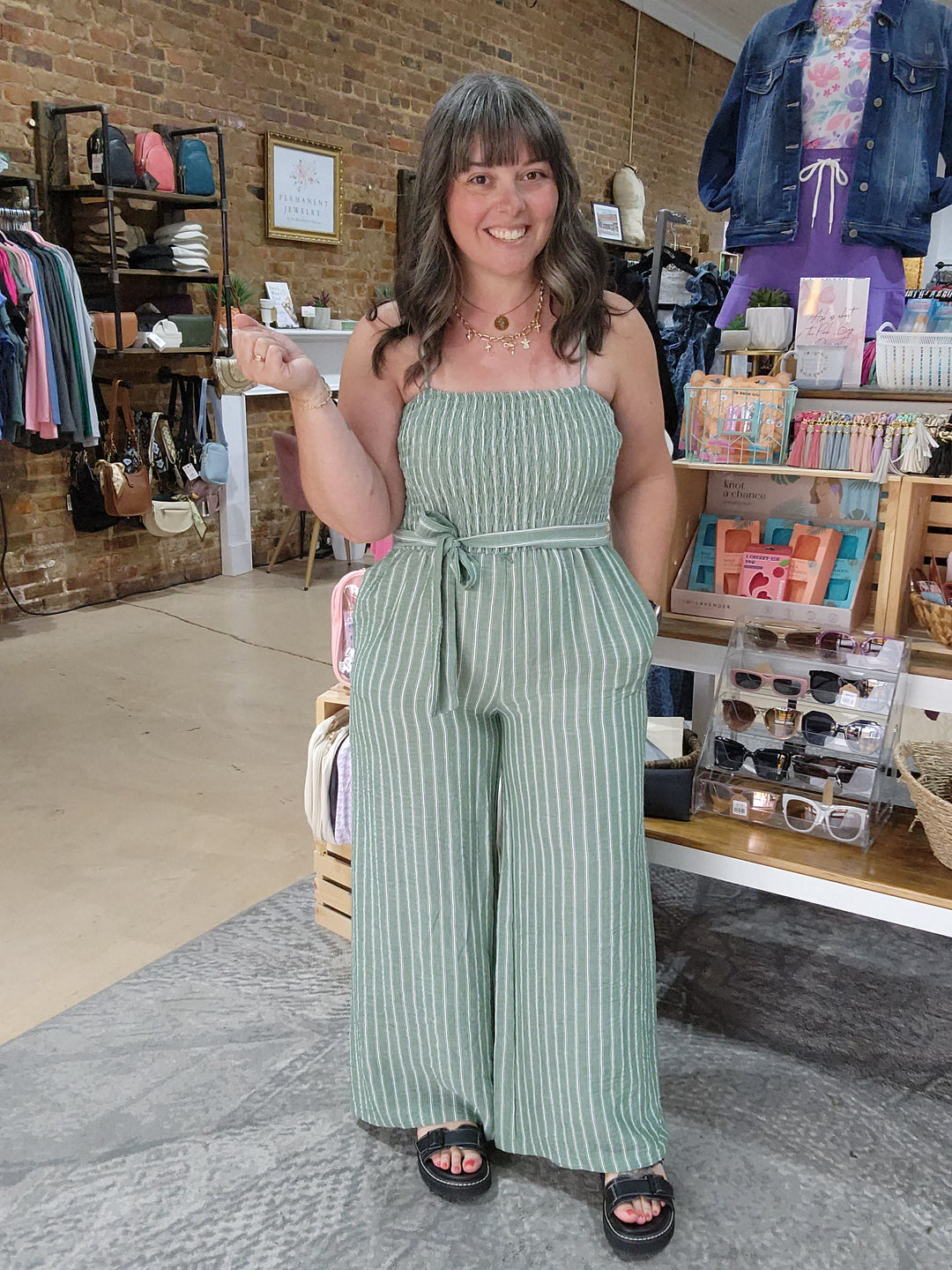 Coastal Stripe Wide Leg Jumpsuit
