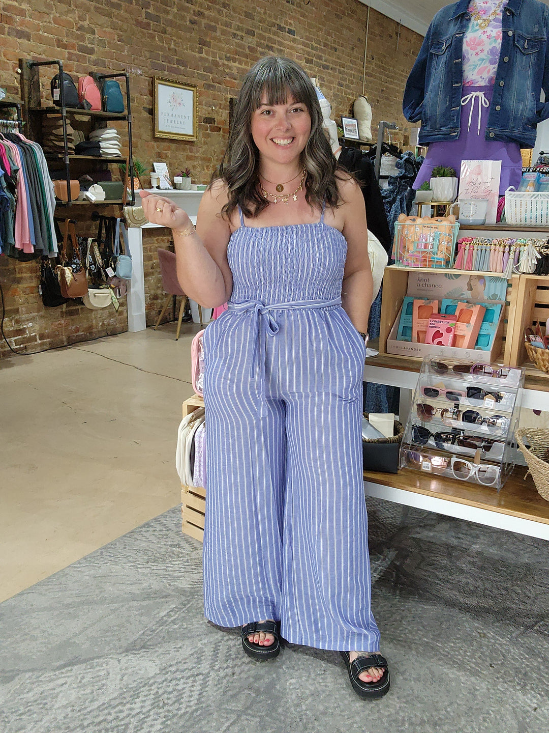 Coastal Stripe Wide Leg Jumpsuit