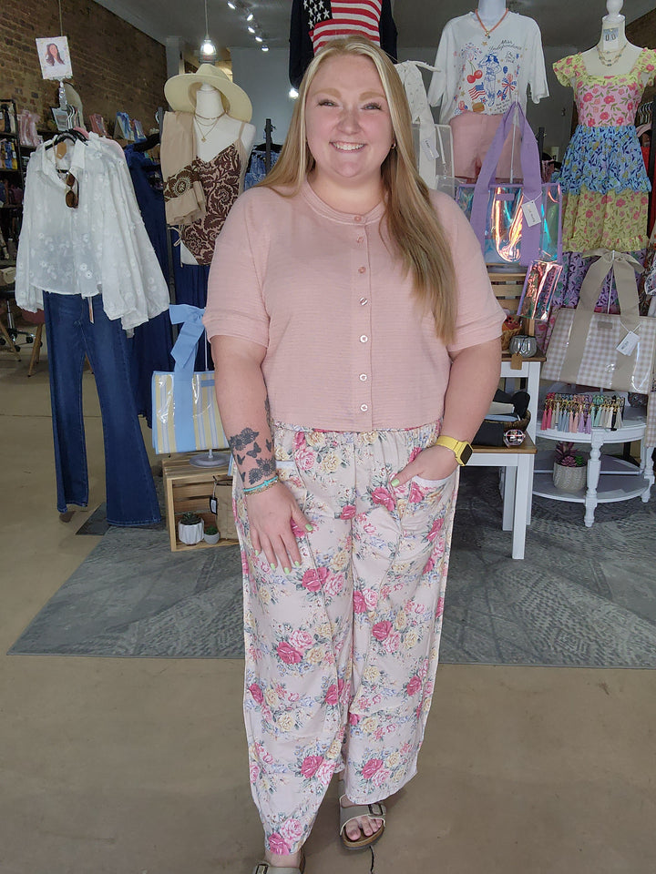 Vintage Floral French Terry Pants