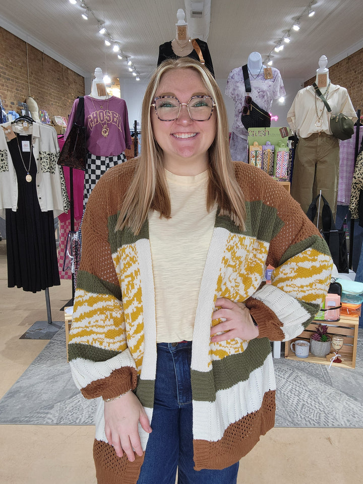 Multi Print Cardigan