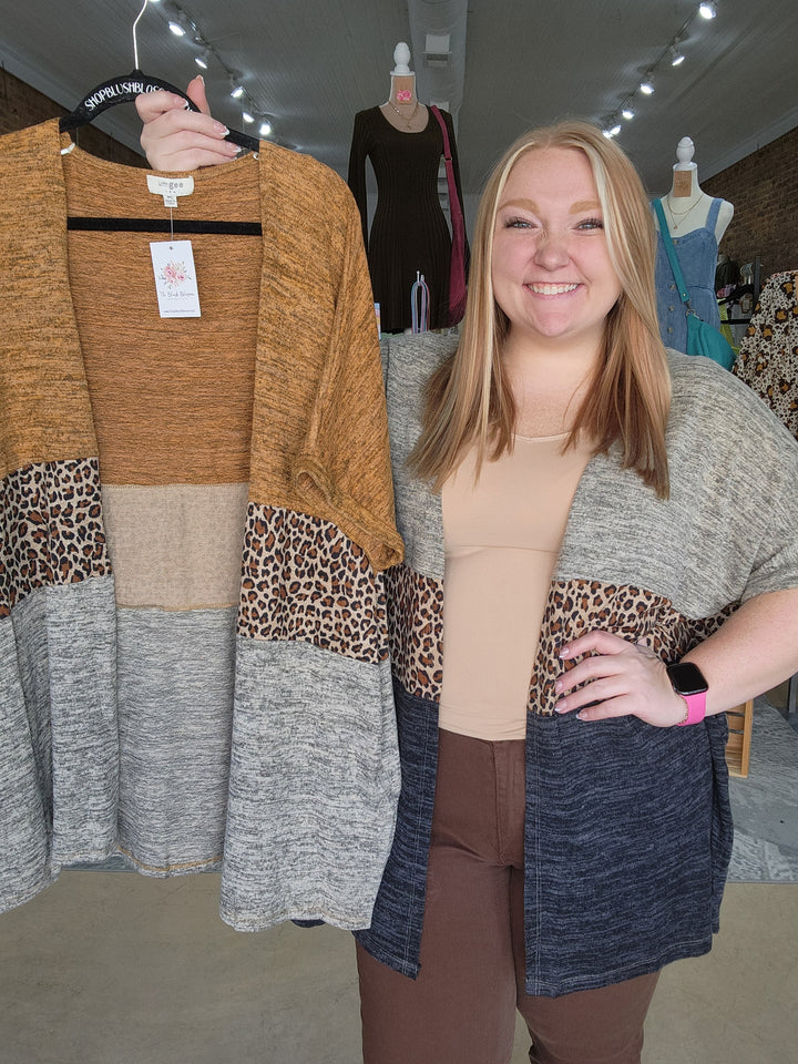Leopard Colorblock Kimono