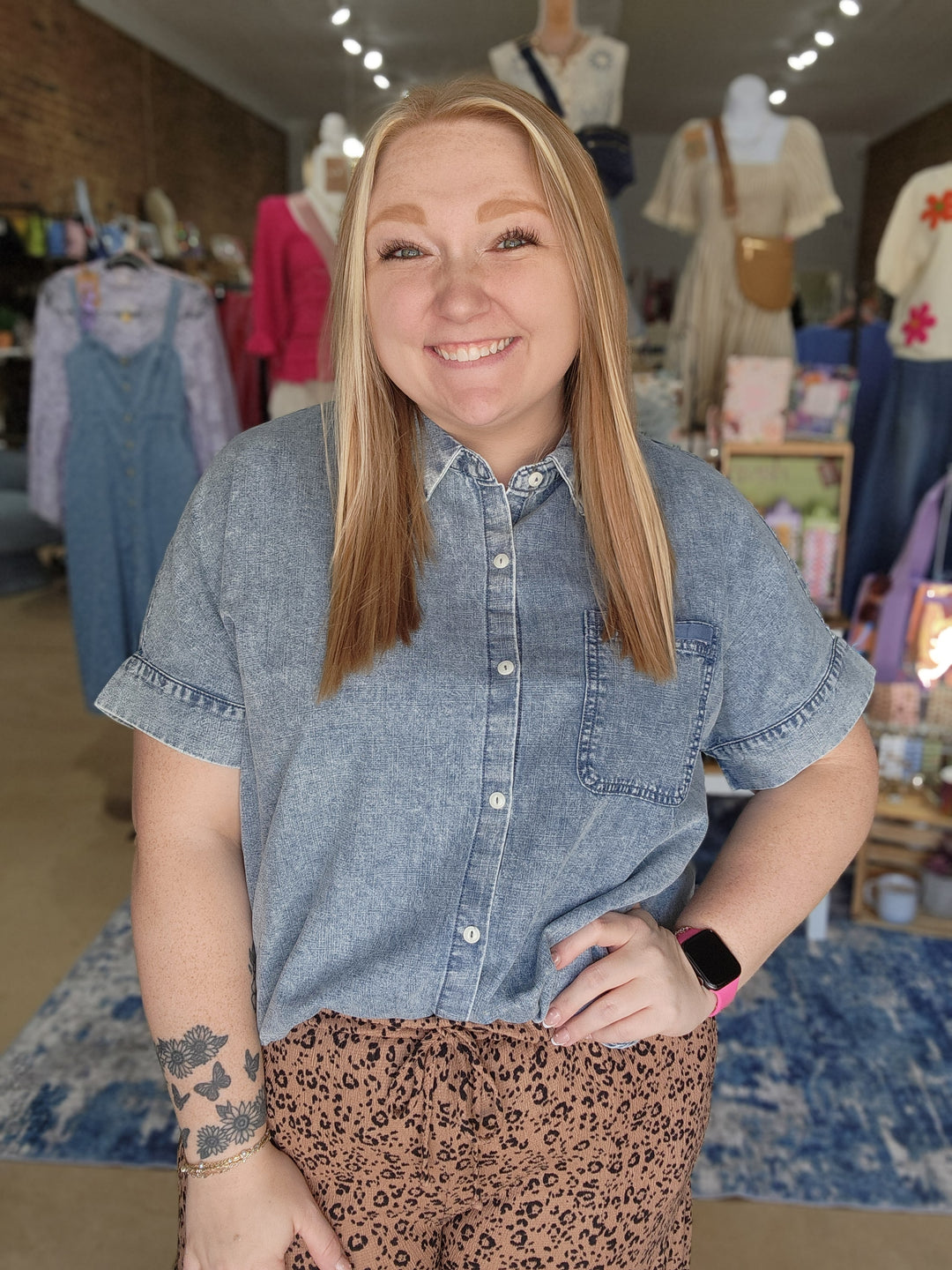 Mineral Wash Chambray Top