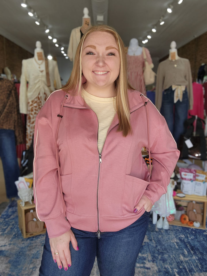 Mauve Full Zip Scuba Jacket