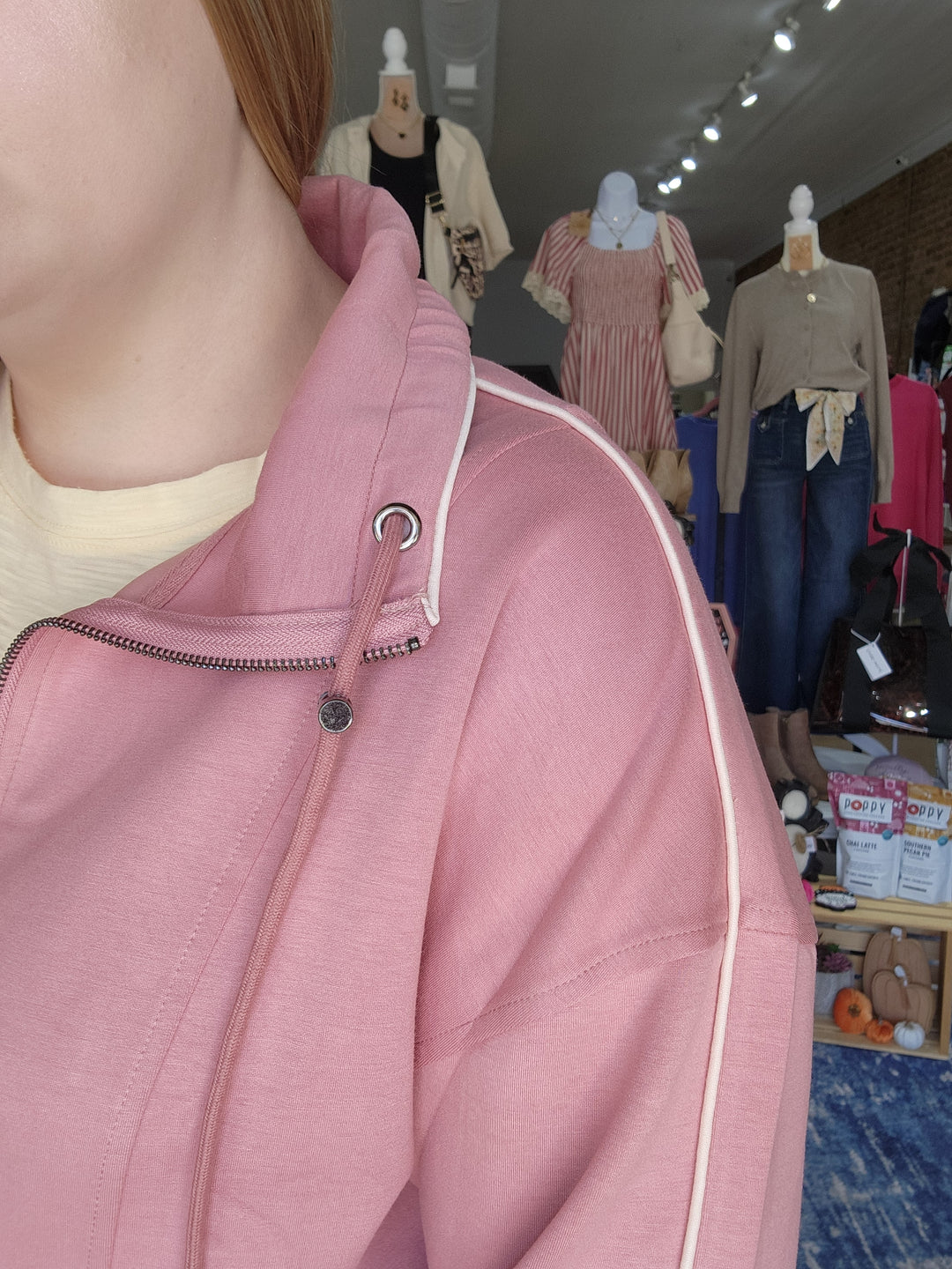 Mauve Full Zip Scuba Jacket