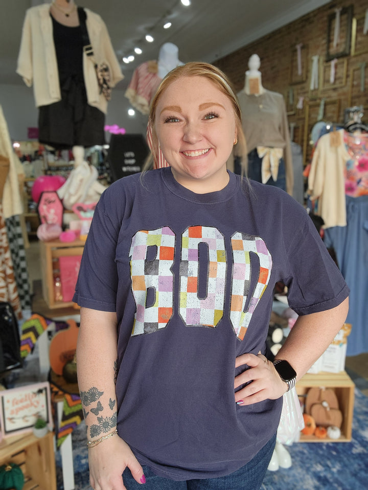 Checkered Boo Tee