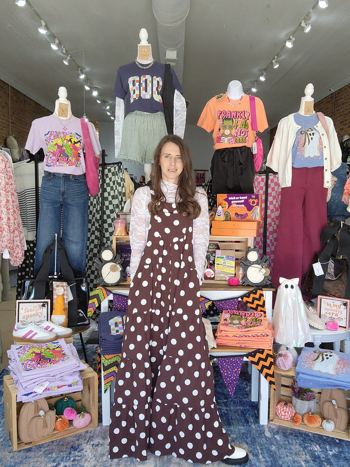 Polka Dot Wide Leg Overalls