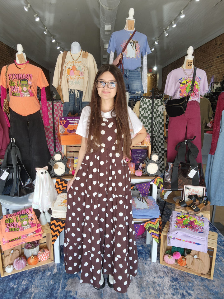 Polka Dot Wide Leg Overalls