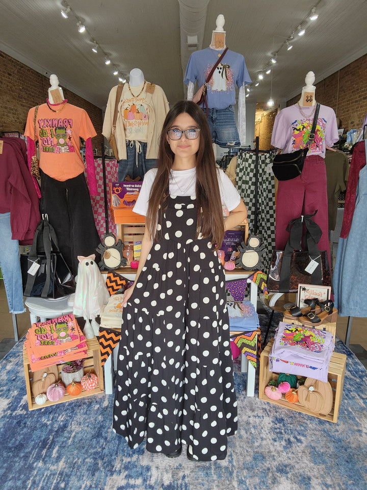 Polka Dot Wide Leg Overalls