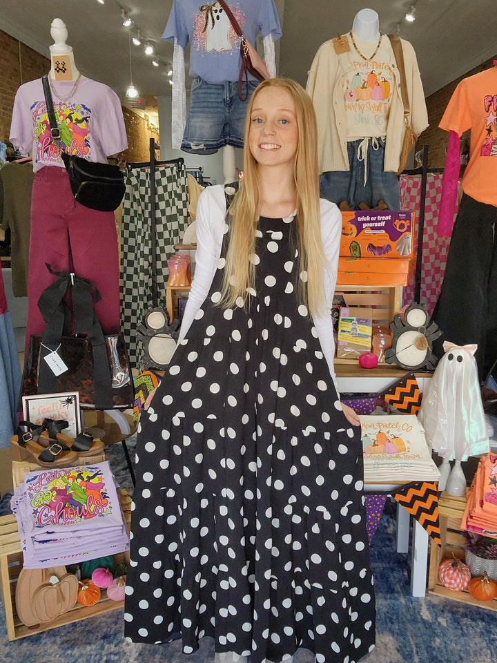 Polka Dot Wide Leg Overalls