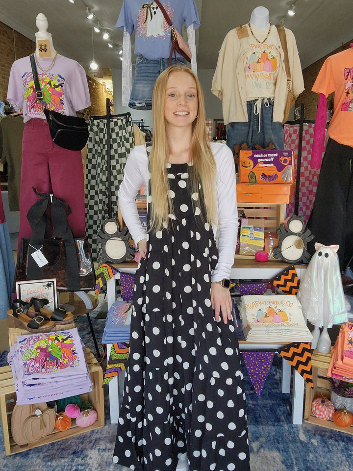 Polka Dot Wide Leg Overalls
