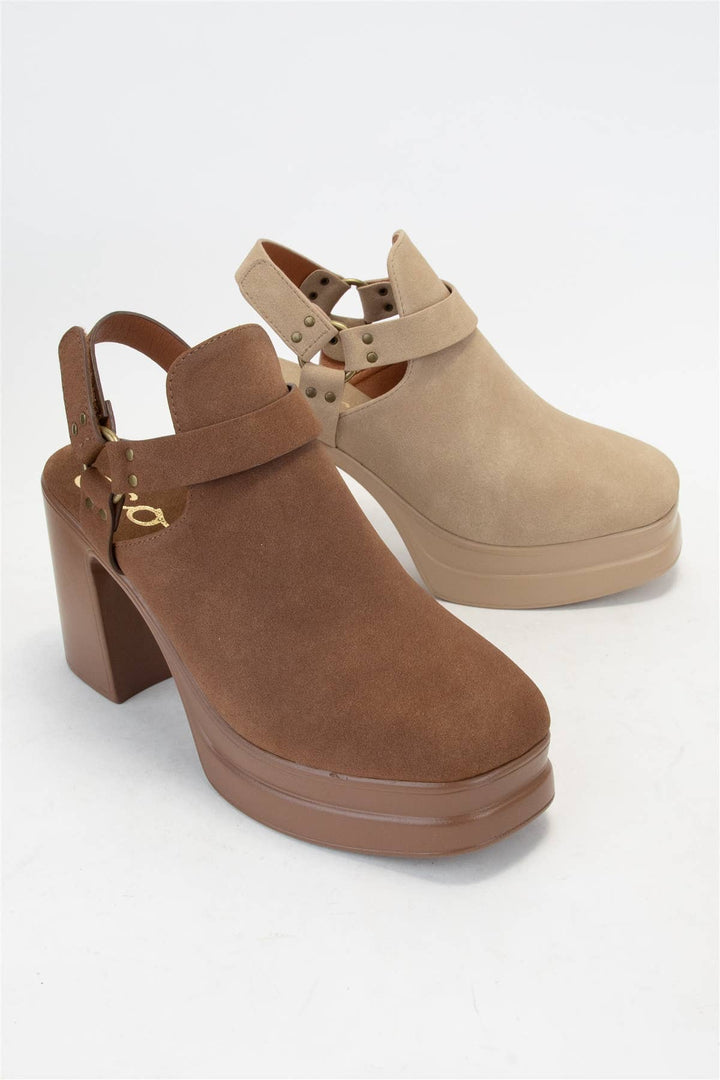 PALAZZO Slingback Cutout Platform Bootie Chunky Block Heel