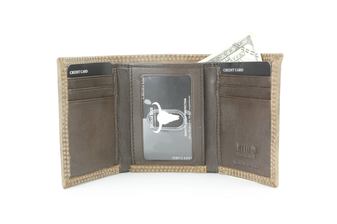 Men’s Tri-Fold Wallet with Cowboy Emboss ABMWVT 04