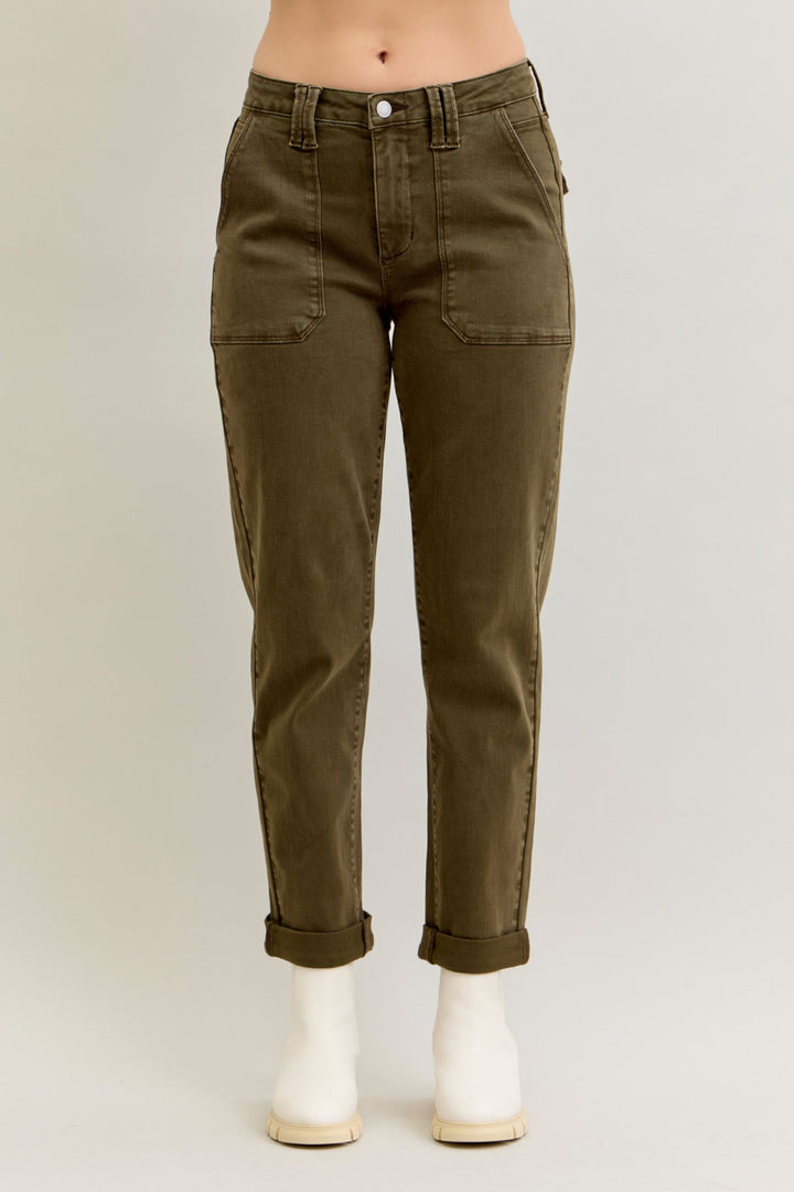 Judy Blue Forrest Green Cuffed Jogger