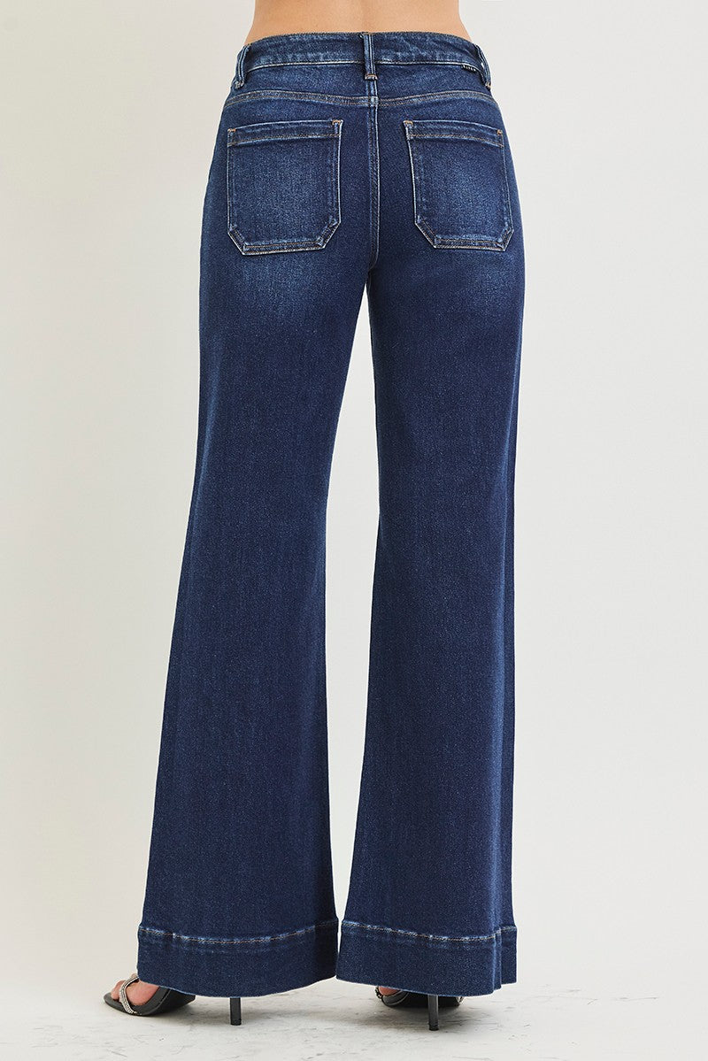 Risen Dark Hi Rise Trouser Wide Leg