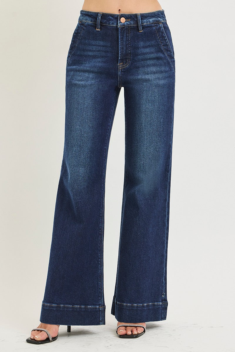 Risen Dark Hi Rise Trouser Wide Leg
