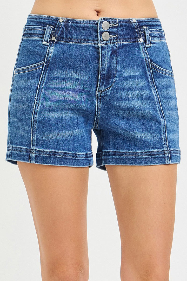 Risen Mid Rise Front Seam Shorts