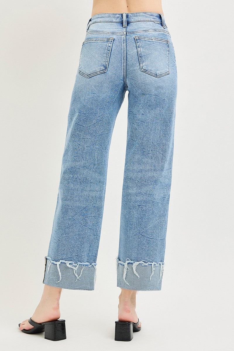 Risen Hi Rise Crop Cuffed Boyfriend