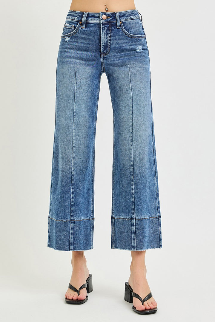 Risen Tummy Control Crop Seamed Jeans