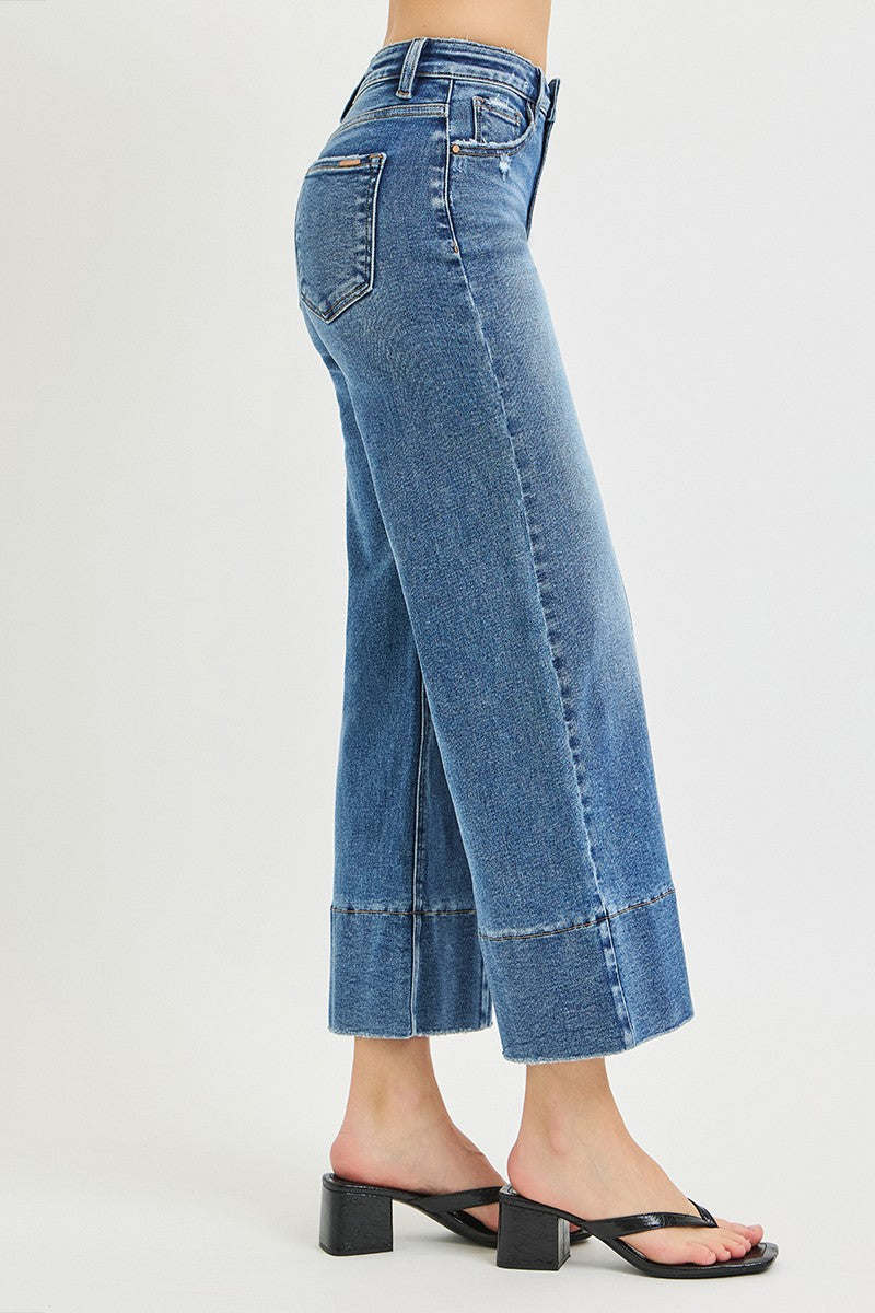 Risen Tummy Control Crop Seamed Jeans