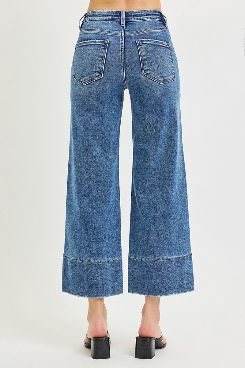 Risen Tummy Control Crop Seamed Jeans