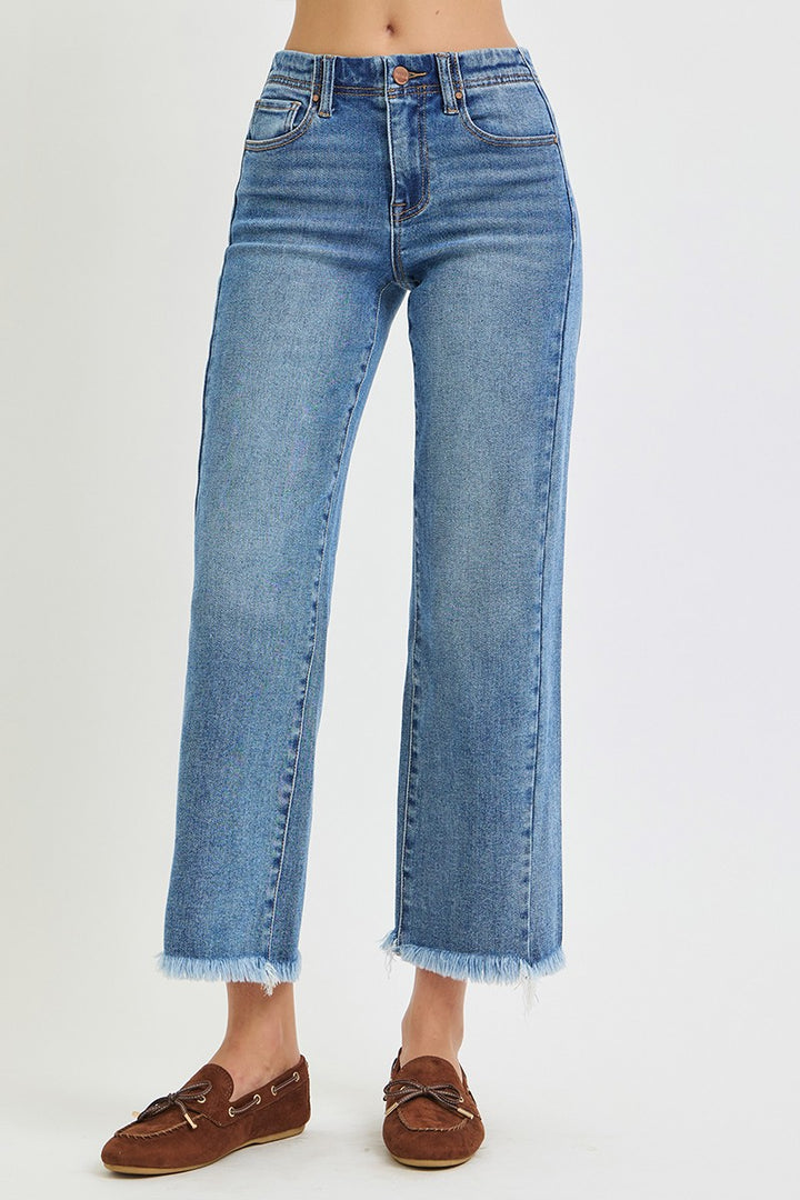 Risen Side Seam Ankle Jeans