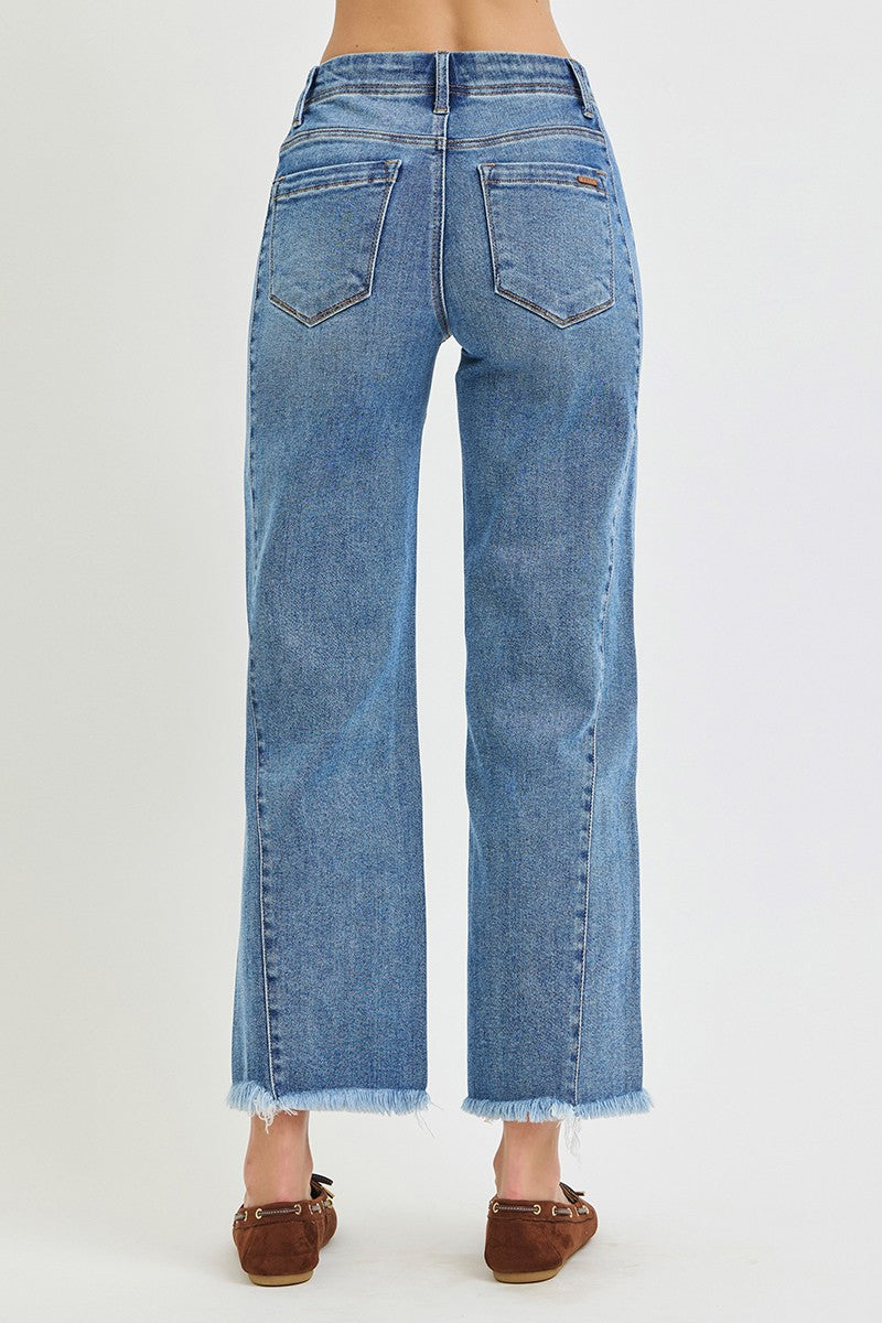 Risen Side Seam Ankle Jeans