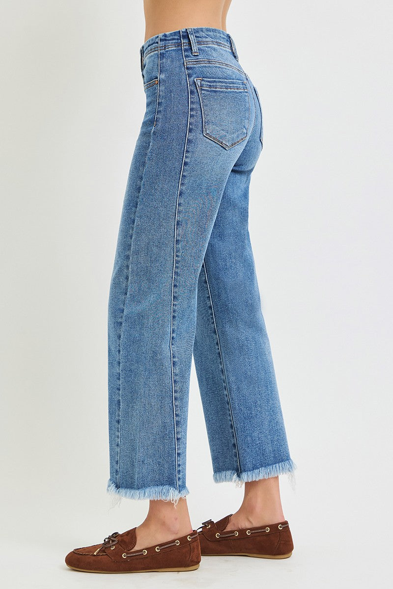 Risen Side Seam Ankle Jeans