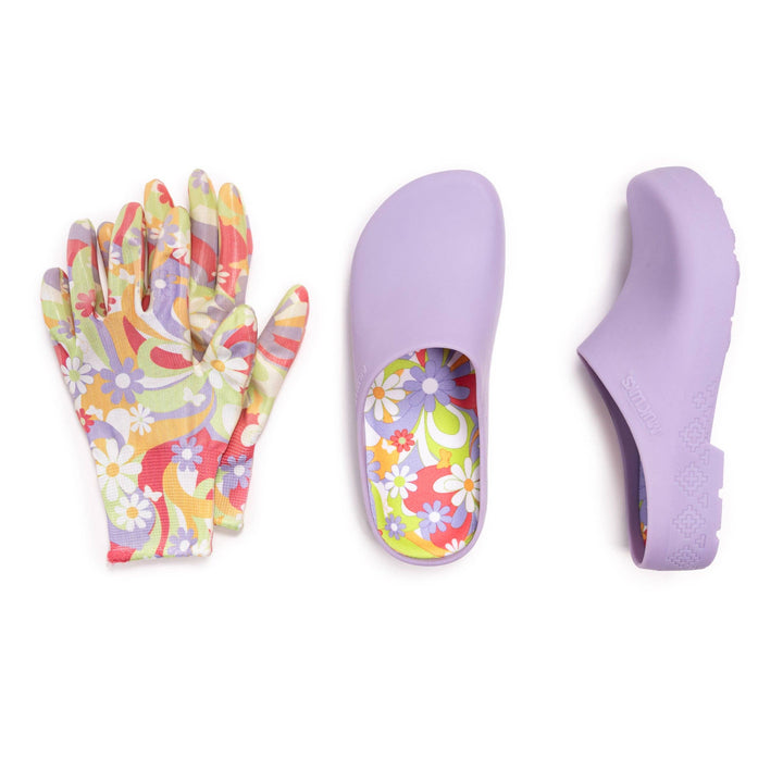 MUK LUKS Women's Spring Garden Clog and Bonus Glove Set