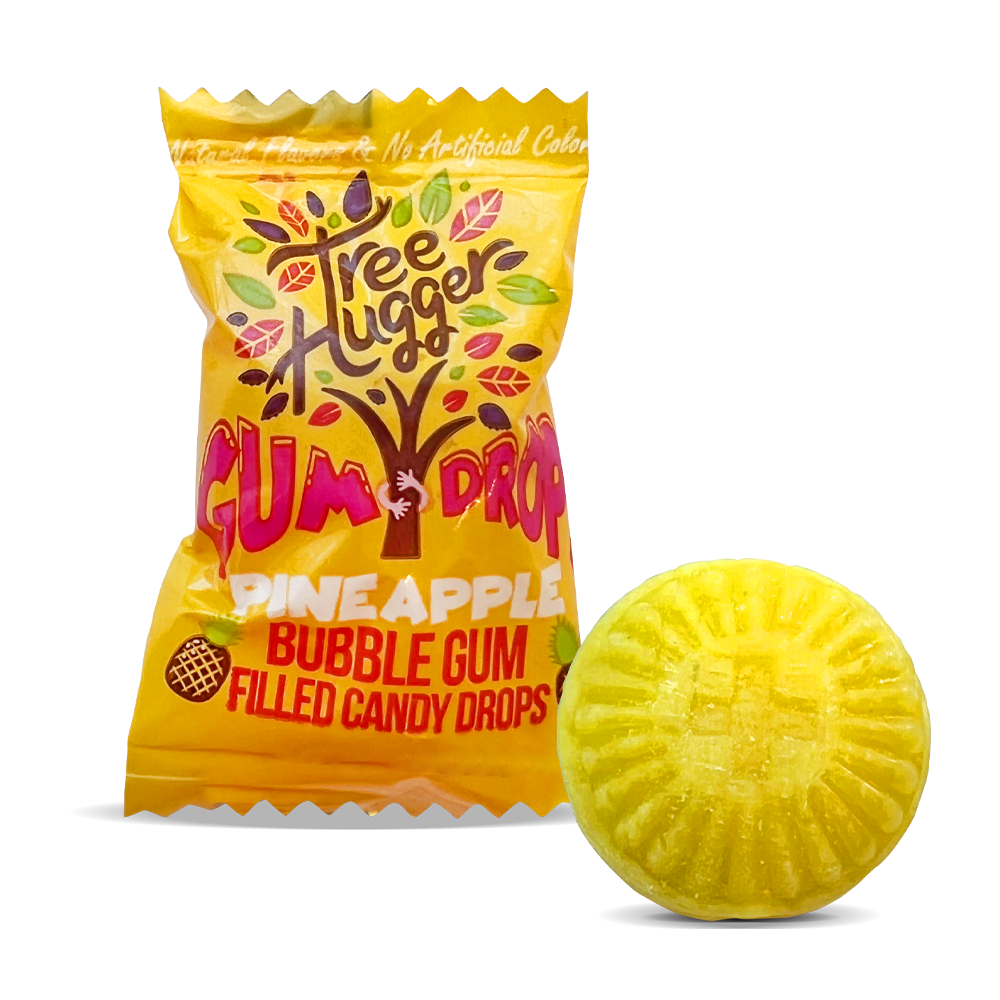 Tree Hugger Bubble Gum Filled Candy Drops 25 CT BAG