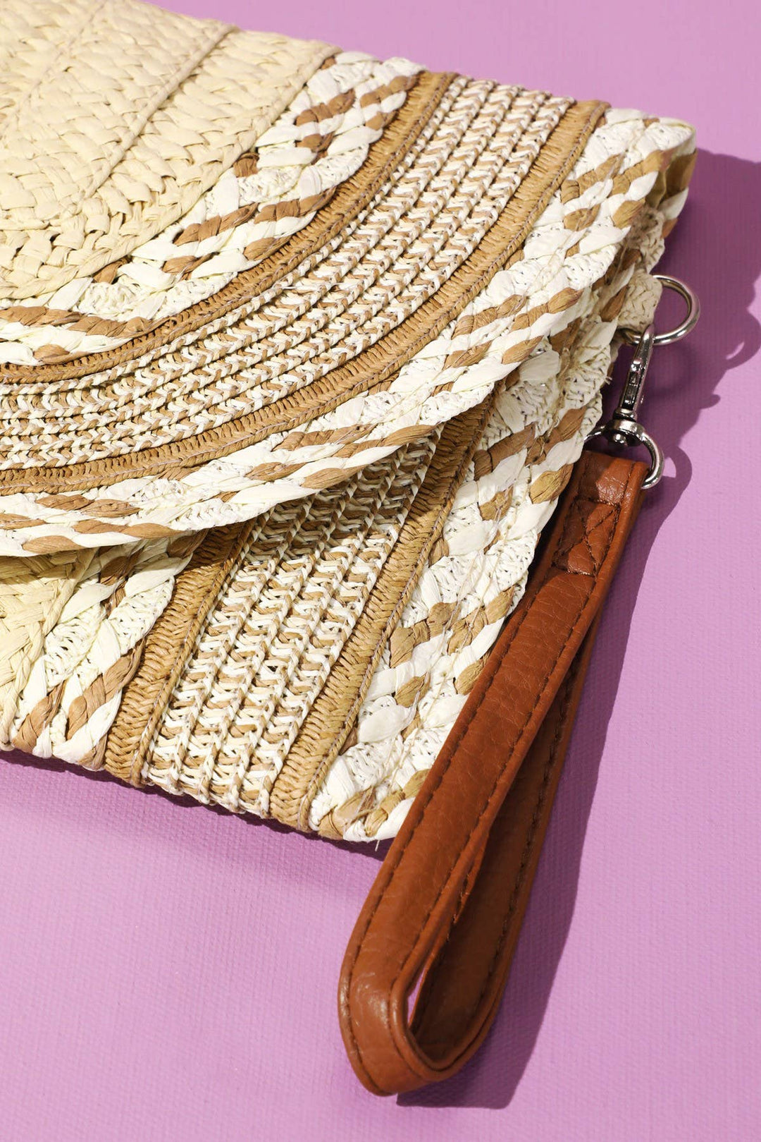 Multi Pattern Straw Clutch & Crossbody Bag