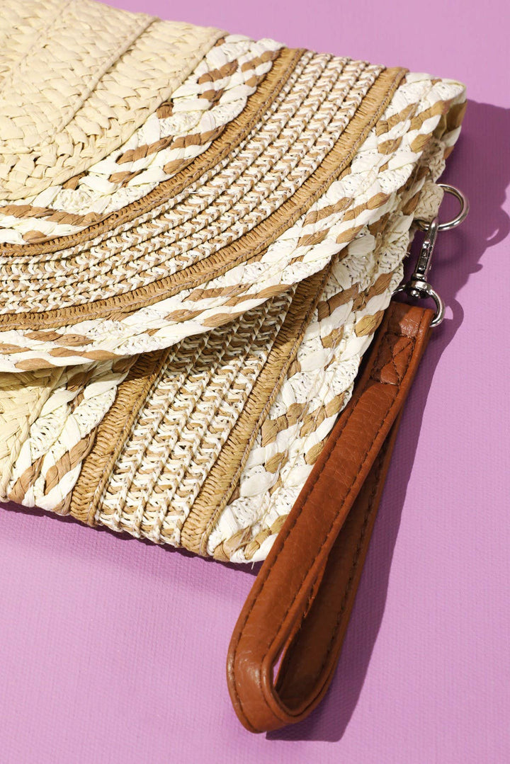 Multi Pattern Straw Clutch & Crossbody Bag