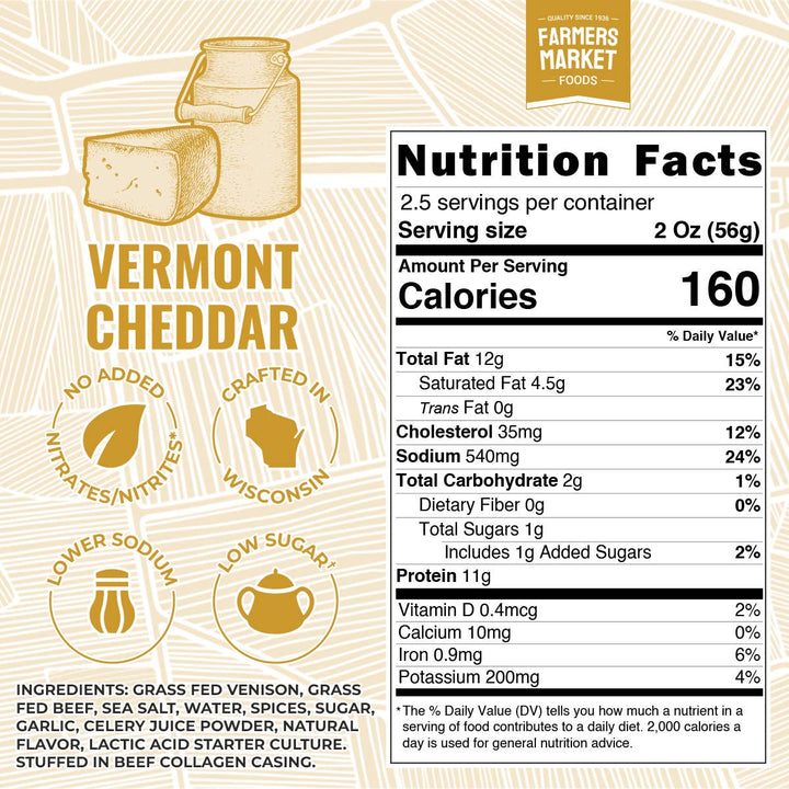 Vermont Cheddar Summer Sausage 5oz