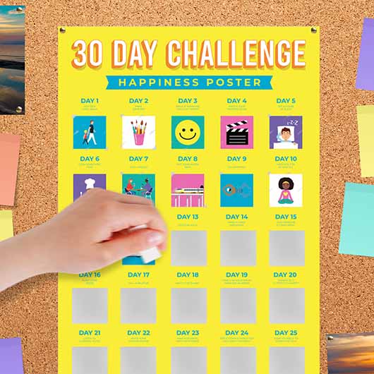 Happiness Scratch Poster - 30 Day Challenge