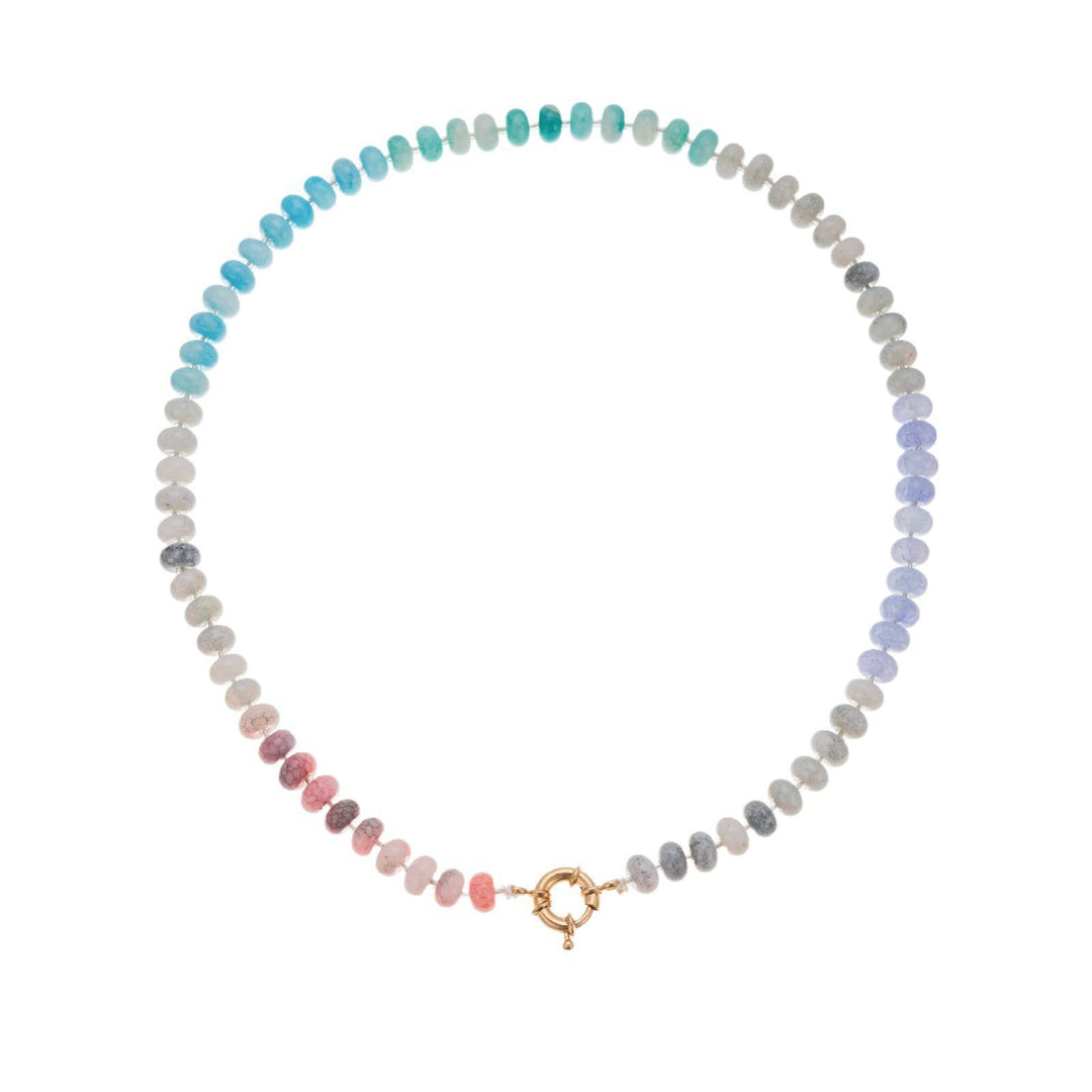 Natural Stone Semi-Precious Glass Mixed Necklace | 40NK9659