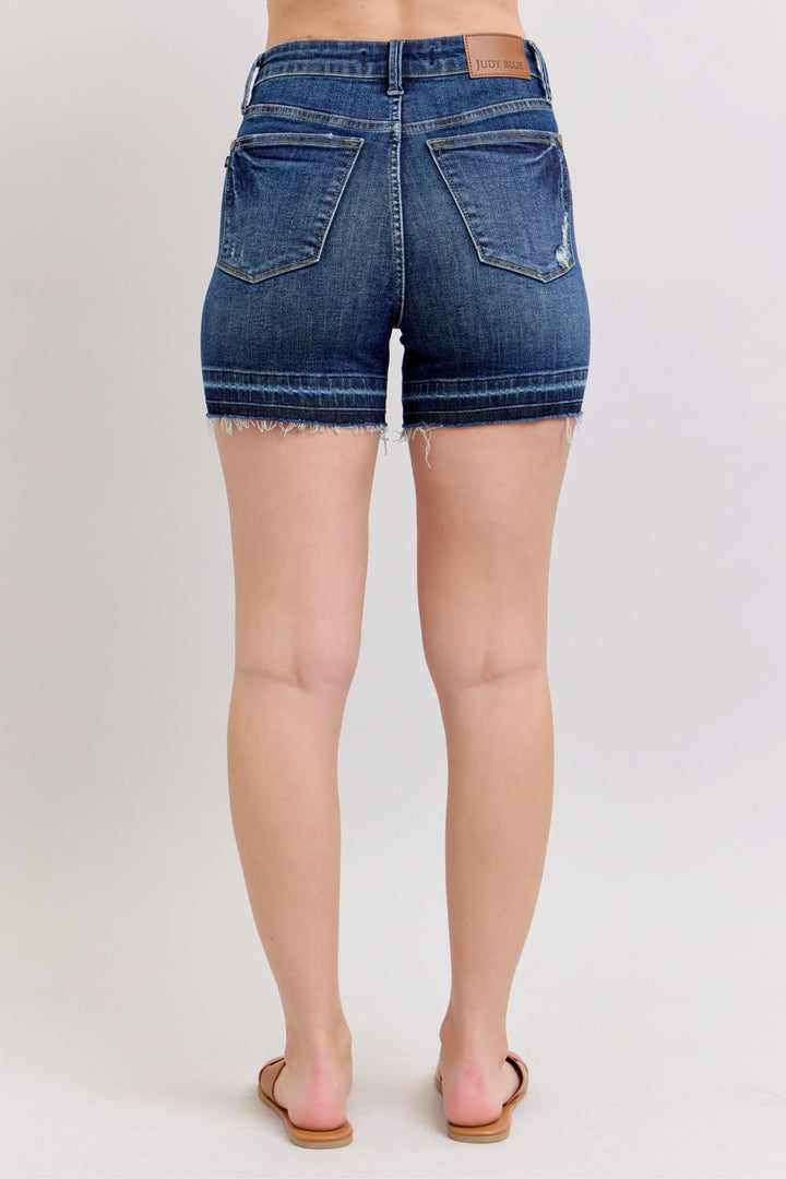 Judy Blue Tummy Control Destroy Release Hem Shorts