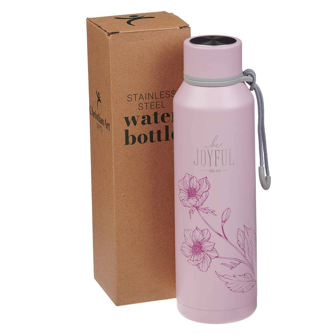 Water Bottle SS Dusty Mauve Be Joyful 1 Thess. 5:16