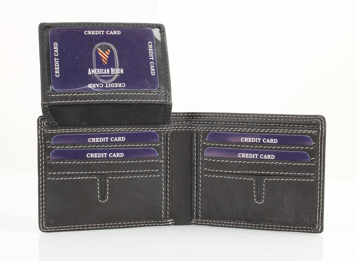 American Bison Oil Pull Up Top Flap Bifold 15729