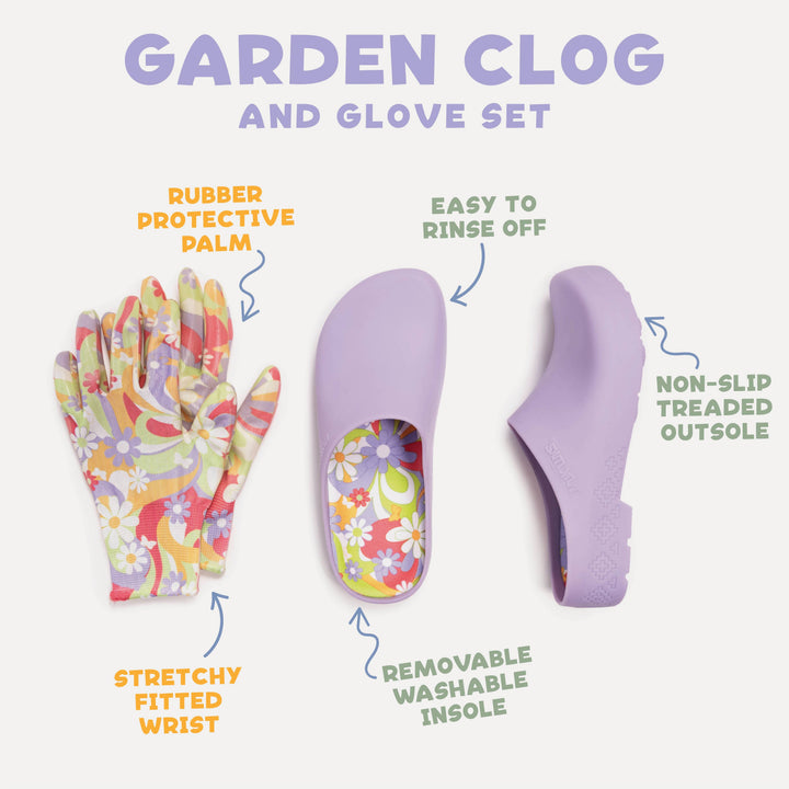 MUK LUKS Women's Spring Garden Clog and Bonus Glove Set