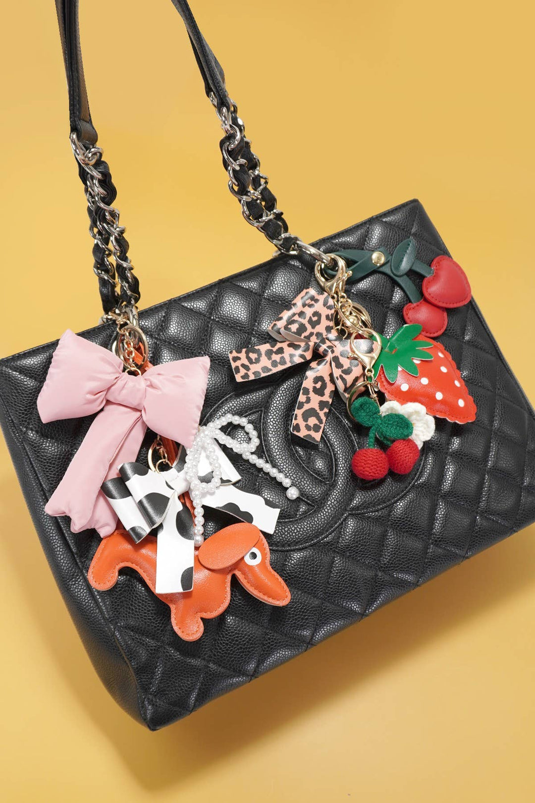 TRENDING PUFFY BOW RIBBON BAG CHARM KEYCHAIN