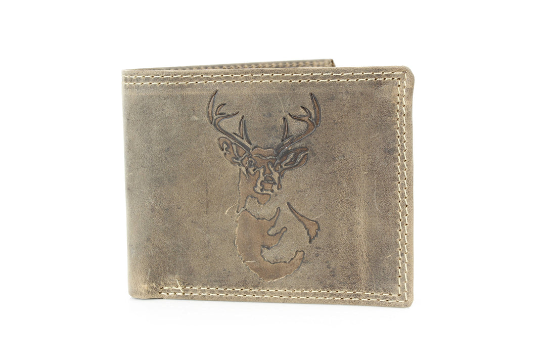 Men’s Bi-Fold Wallet with Deer Antler Emboss ABMWVT 03