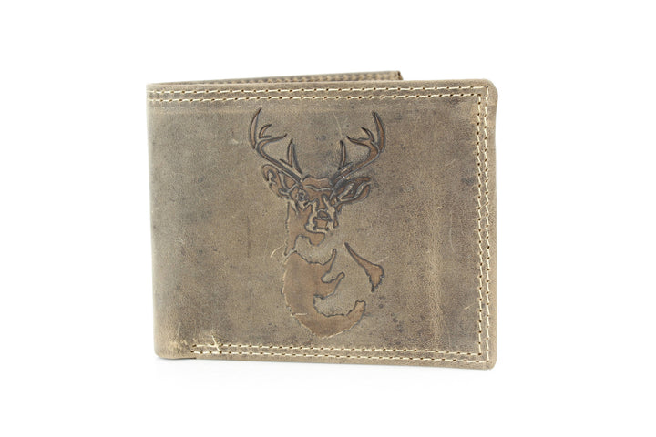 Men’s Bi-Fold Wallet with Deer Antler Emboss ABMWVT 03