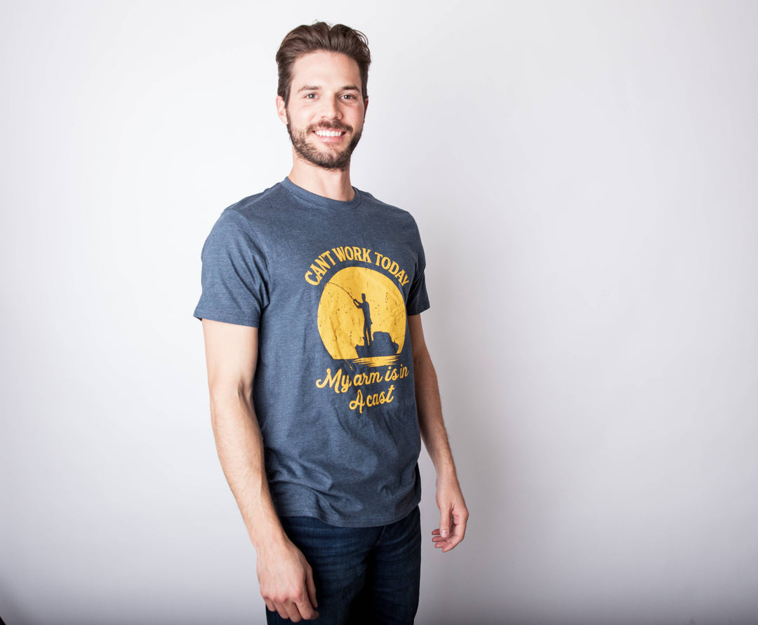 Can't Work Today My Arm Is In A Cast Graphic Tee Fishing