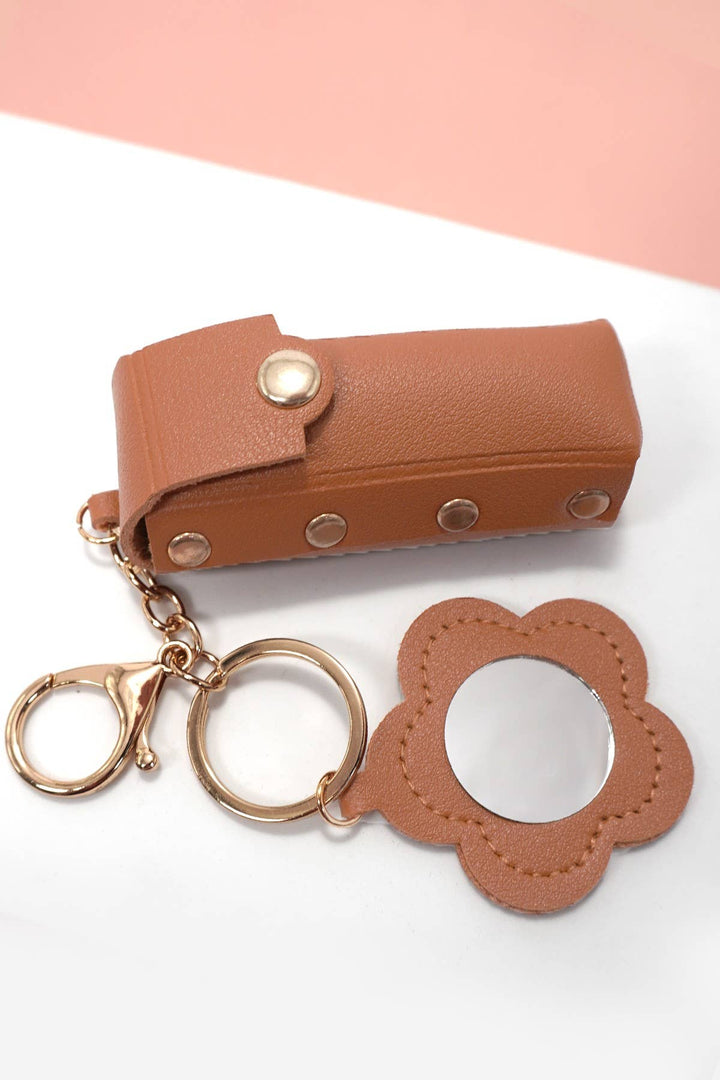 VEGAN LEATHER LIP BAG CHARM KEYCHAINS