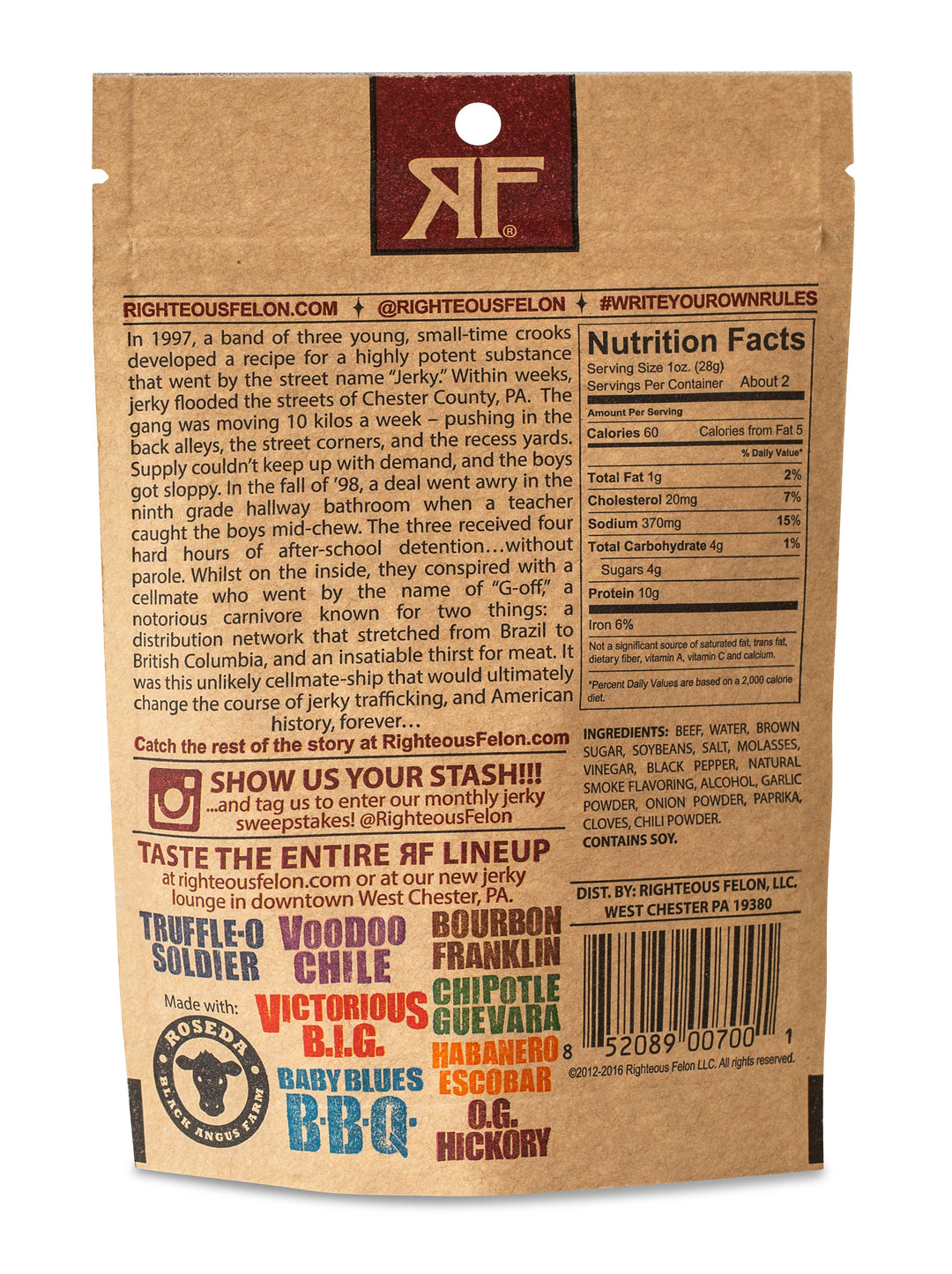 OG Hickory Beef Jerky 2oz