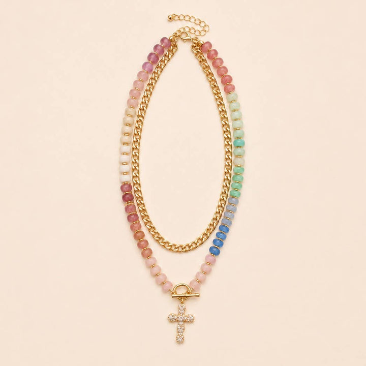 Multi Layer Pendant Resin Beaded Necklaces