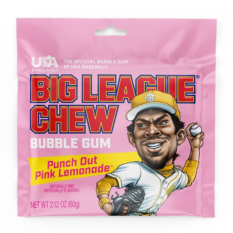 Big League Chew Punch Out Pink Lemonade 2.12oz, 12ct