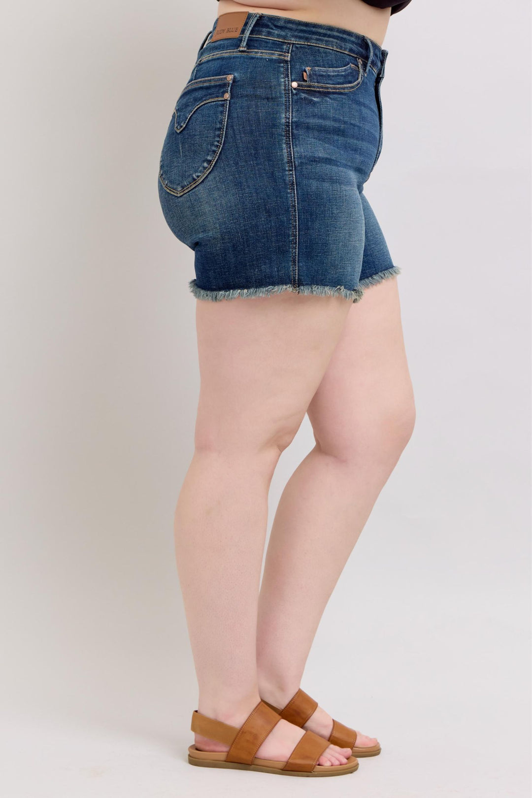 Judy Blue Tummy Control Shield Pocket Fray Shorts